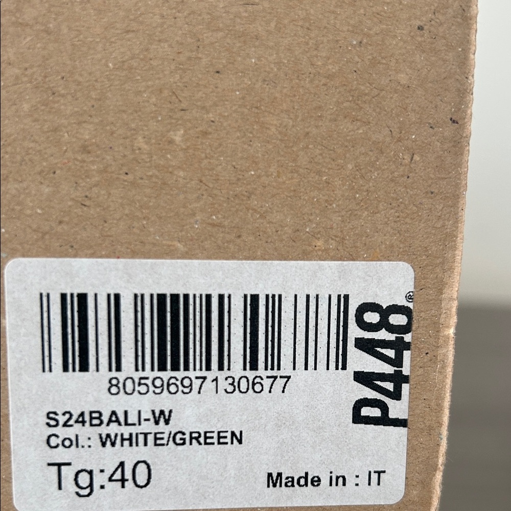 P448 White and Gray Sneakers with Green Accent - Picture 5 of 5